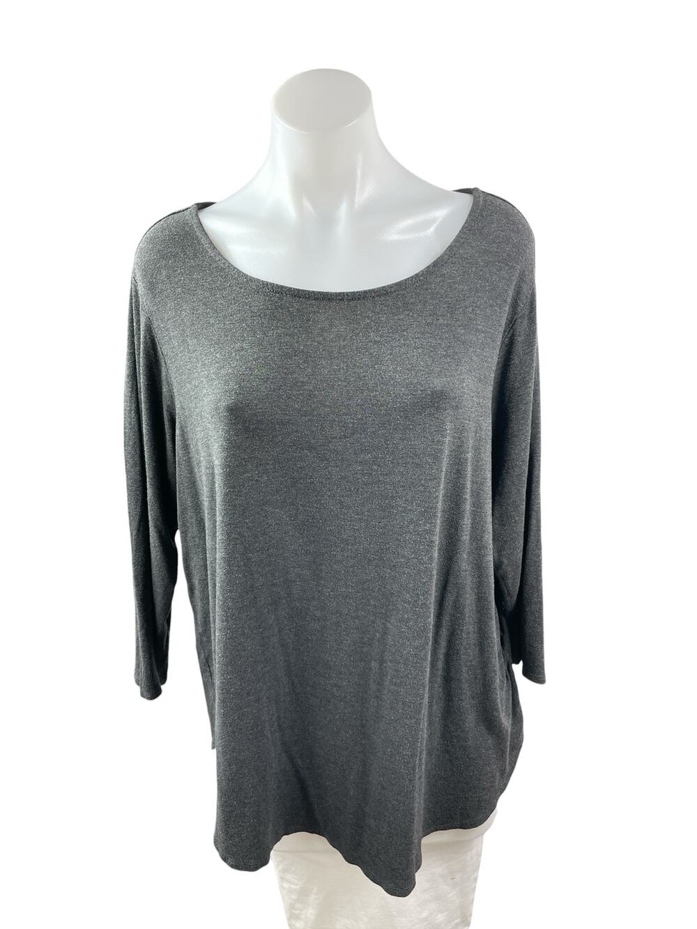 Philosophy Women's Gray Long Sleeve Scoop Neck Tunic T Shirt Tee Top Size 1X